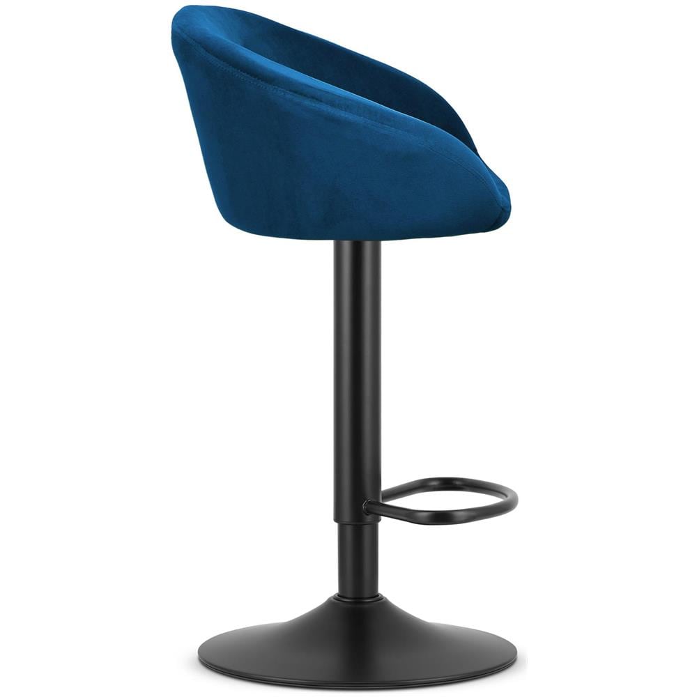 Sgabello in velluto VALORA EAST - Blu navy - Design elegante x 2 - Foto 7