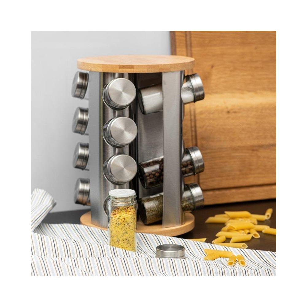2734 Porta spezie girevole in acciaio inox con 16 contenitori - Foto 2