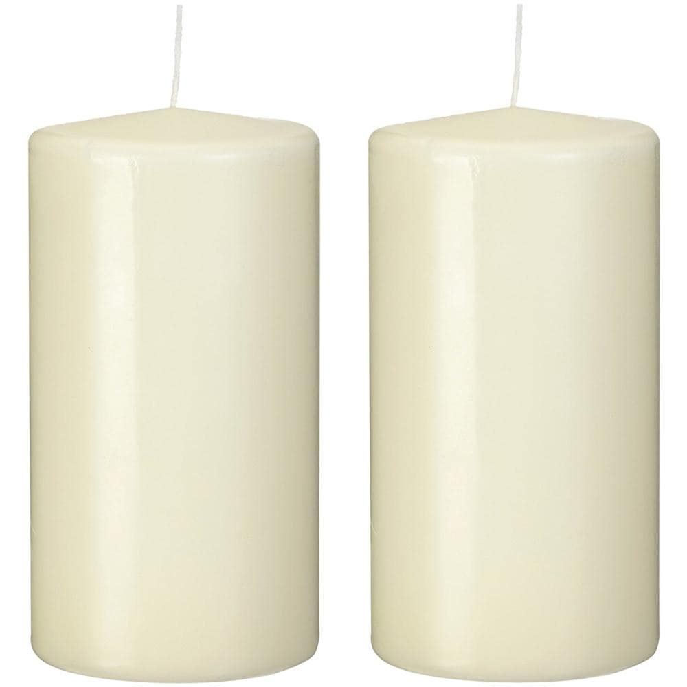 Set di 2 Candele Cilindriche Colore Avorio - Foto 1