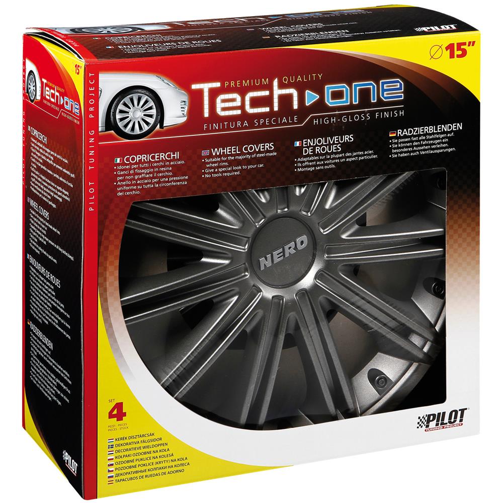 Copricerchi Auto Universali 15 Pollici Nero Tech-one Dark 31517 - Foto 7