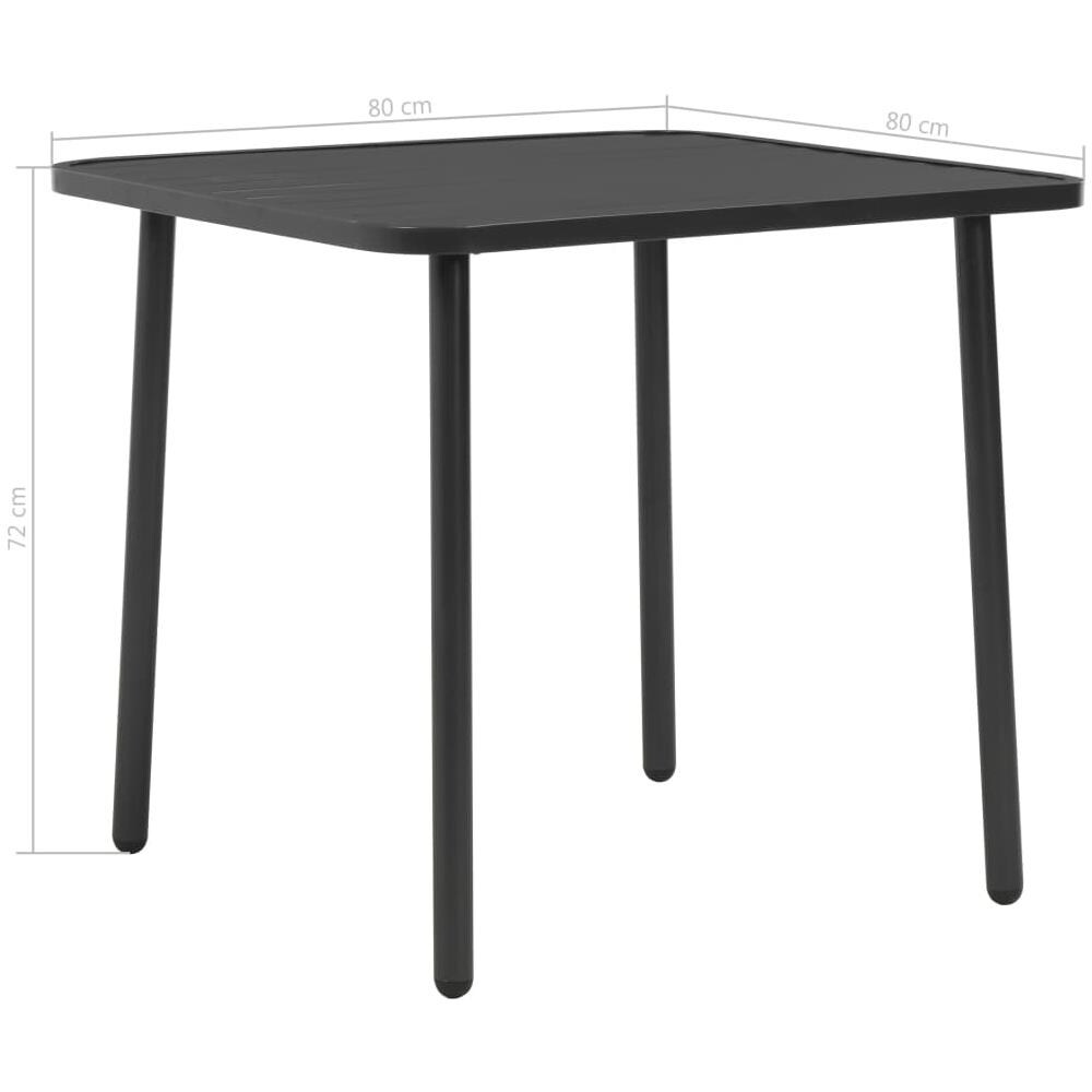 Set Da Bistrò 3 Pz Design A Fasce In Acciaio Grigio Scuro - Foto 7
