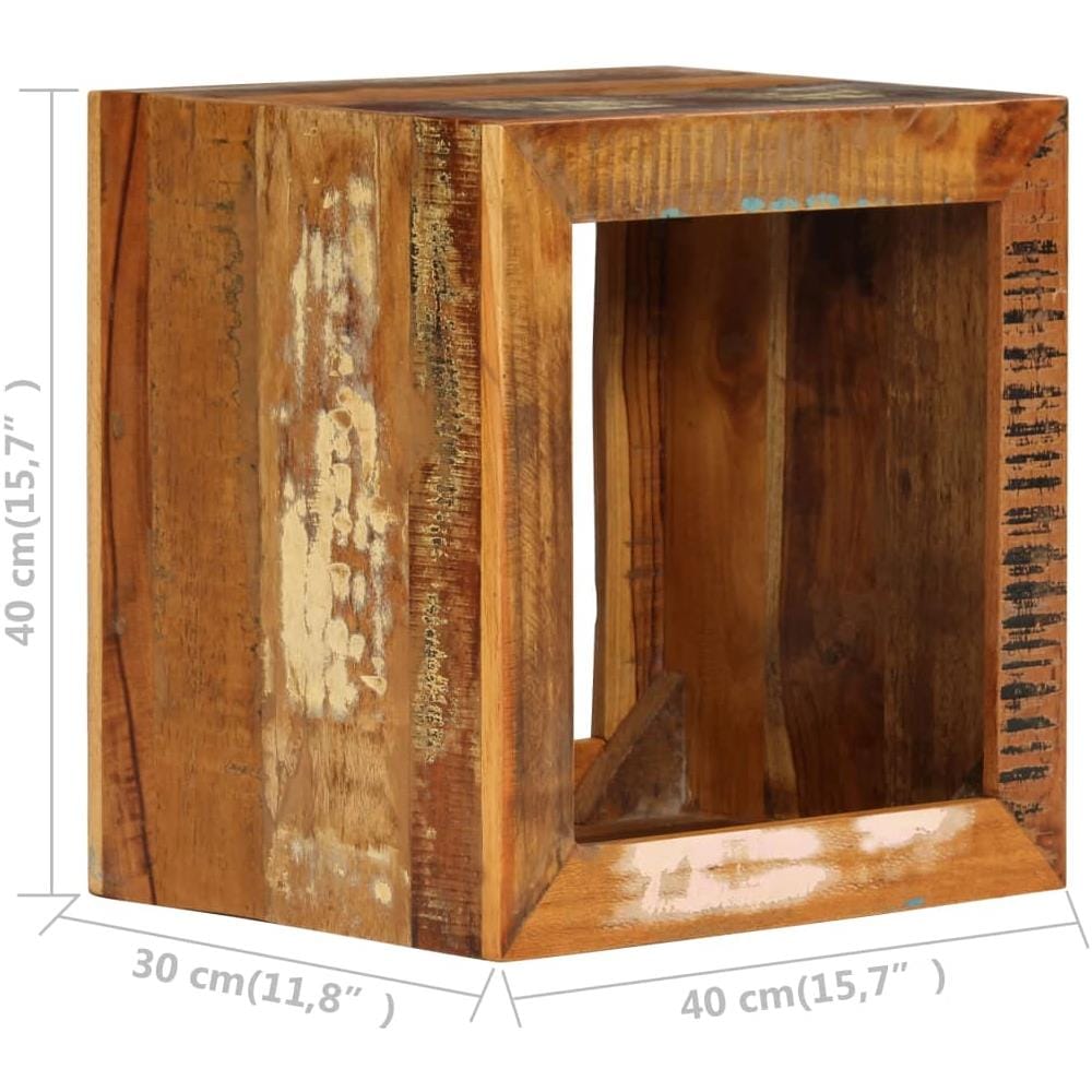 Sgabello In Legno Massello Di Recupero 40x30x40 Cm - Foto 13