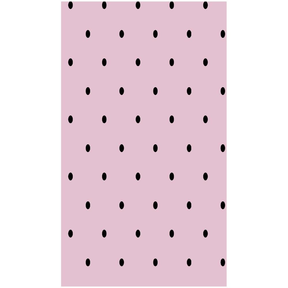 Tappeto Stampato Dot 1 - Per Bambini - Arredo - Antiscivolo - Da Soggiorno, Salotto, Camera - Rosa, Nero In Poliestere, Cotone, 60 X 100 Cm - Foto 1