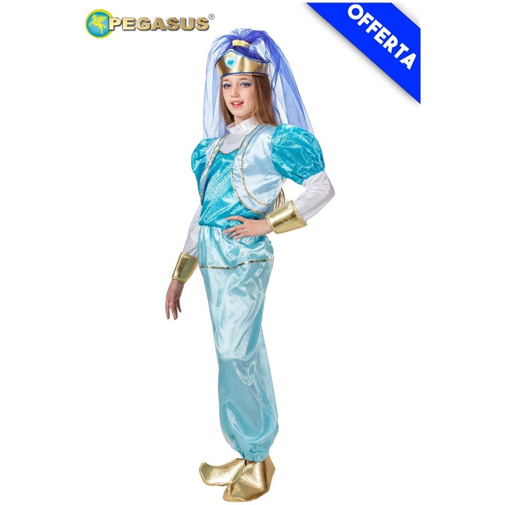 Costume Genietta Azzerra ""taglia Xs 4/5 Anni"" Vestito Carnevale Pegasus Bambino Odalisca - Foto 1