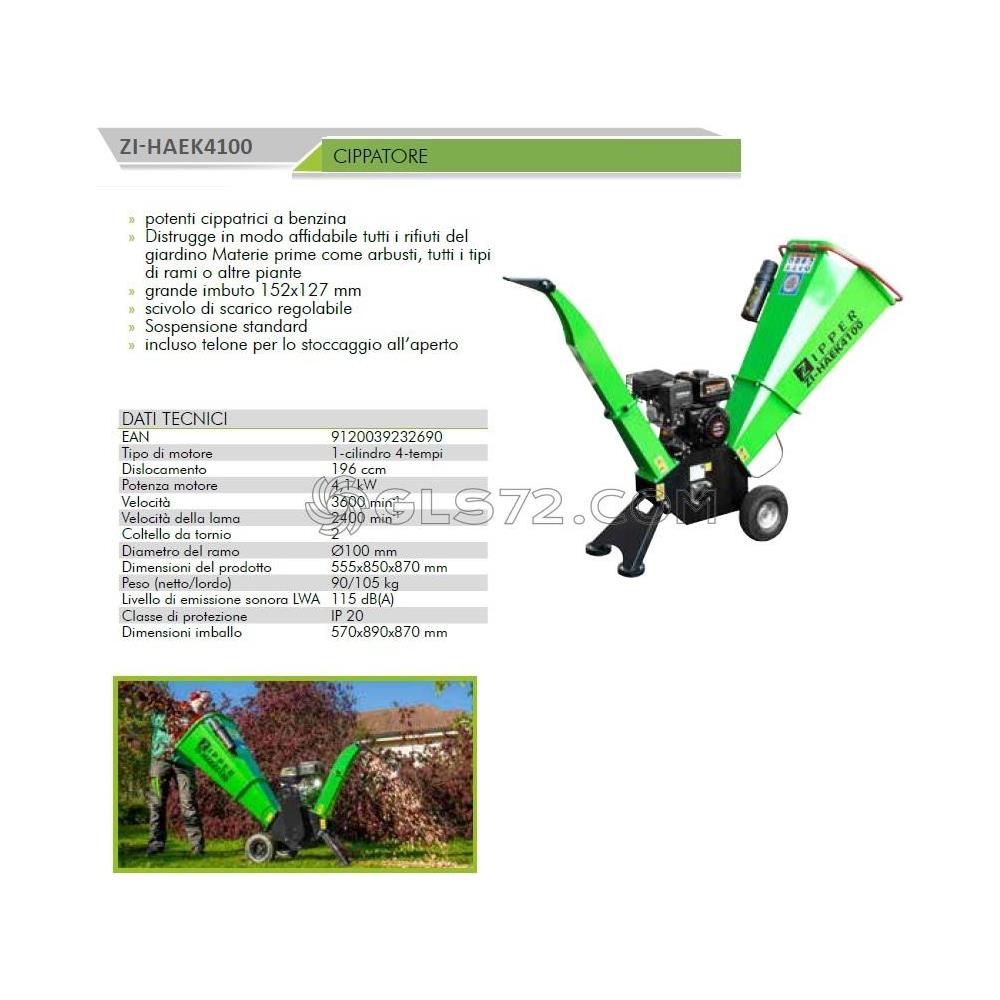 Biotrituratore A Scoppio Da Giardino 4100w Taglio 100mm Zi-haek4100 - Foto 2