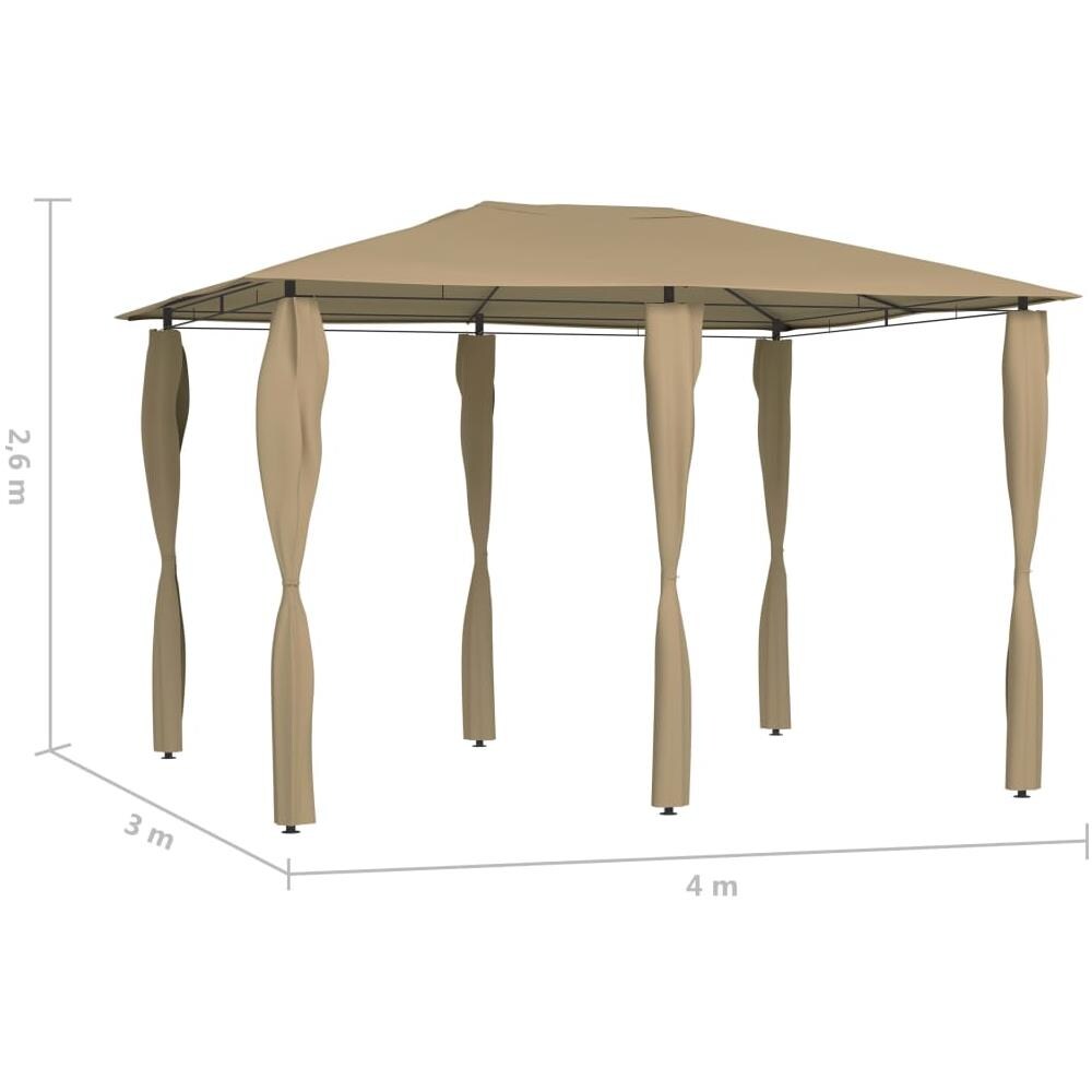 Gazebo Con Pareti Laterali 3x4x2,6 M Grigio Talpa 160 G / m? - Foto 4