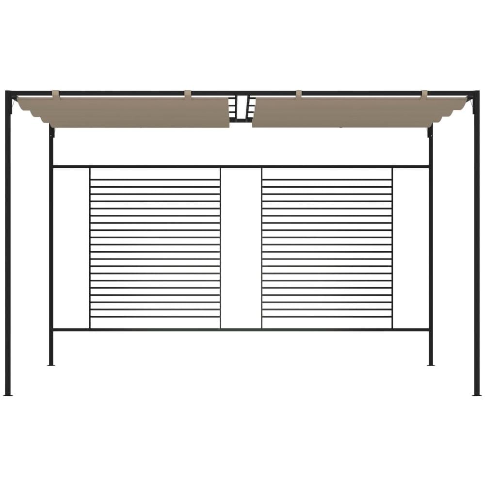 Gazebo Con Tetto Retrattile 3x4x2,3 M Grigio Talpa 180 G / m - Foto 2