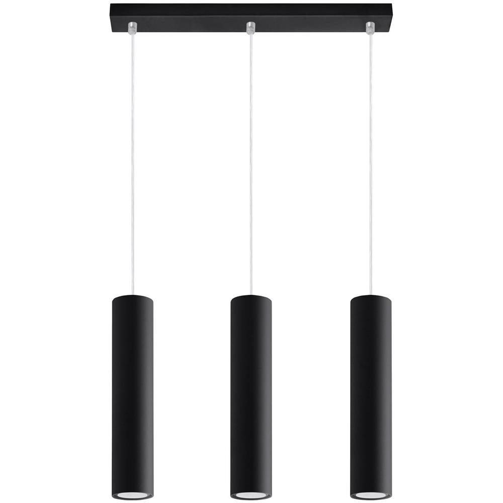 3 Light Staight Bar Drop Pendant Black, Gu10 - Foto 1