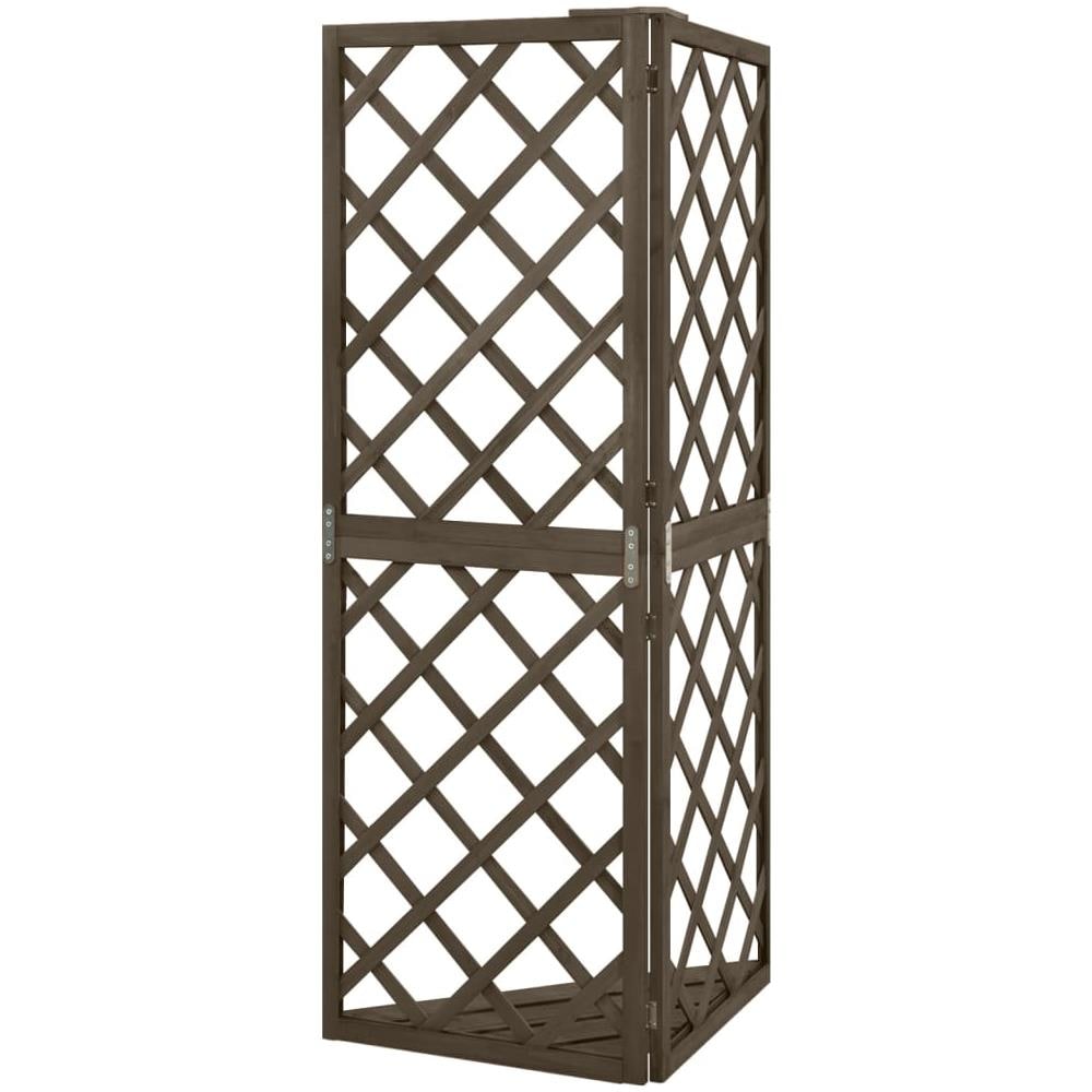 Graticcio Angolare Grigio 50x50x145 Cm Legno Massello Di Abete - Foto 3