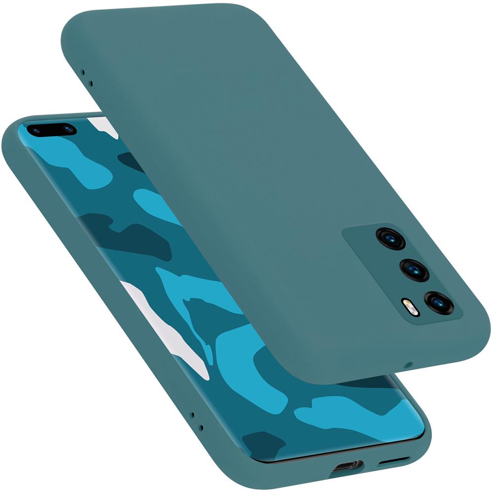 Custodia Compatibile Con Huawei P40 In Liquid Verde - Coperchio Protettivo In Silicone Tpu Flessibile - Foto 1