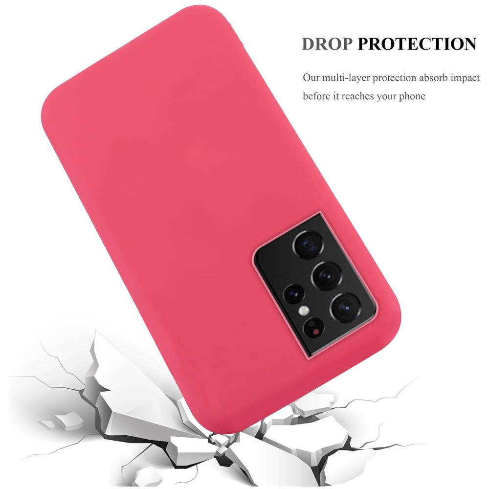 Custodia Compatibile Con Samsung Galaxy S21 Ultra In Candy Rosso - Coperchio Protettivo In Silicone Tpu Flessibile - Foto 8