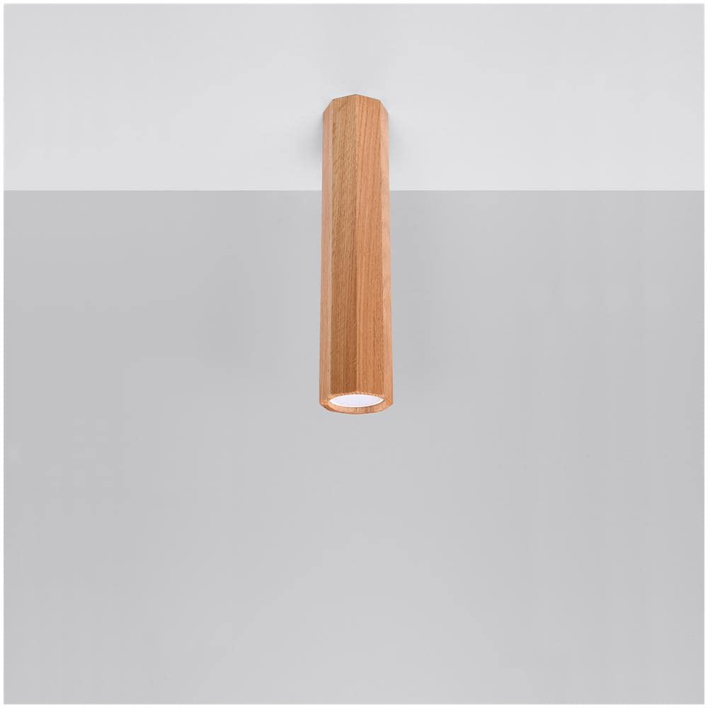 Applique Da Soffitto In Legno Zeke 30 Sollux Legno 300xø60 Mm Legno - Foto 1