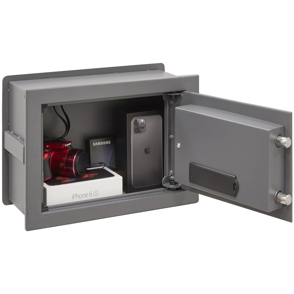 Print 141520 Cassaforte A Muro On Apertura Elettronica Con Impronta Digitale O Con Codice | Cassaforte Biométrica Da Incaso A Parete Con Fondo Estensibile | 26 X 35 X 15/25 Cm - Foto 3