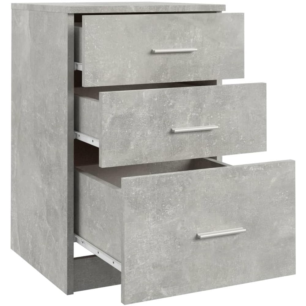 Comodino Grigio Cemento 40x40x63 Cm In Legno Multistrato - Foto 7