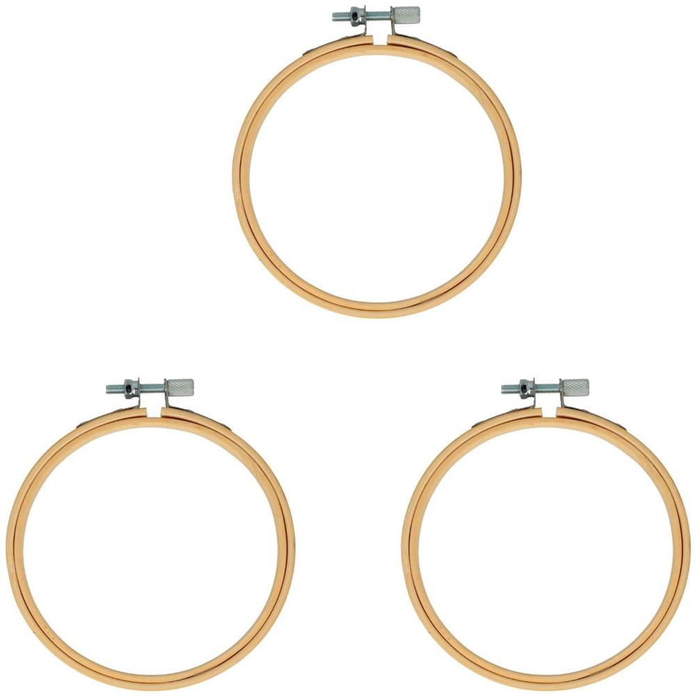 3 Anelli Da Ricamo In Legno 10 Cm - Foto 1