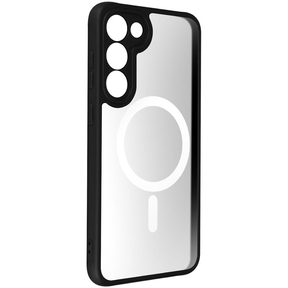 Cover Magsafe Per Samsung Galaxy S23 Plus Retro Rigido E Bordo Morbido Nero - Foto 5