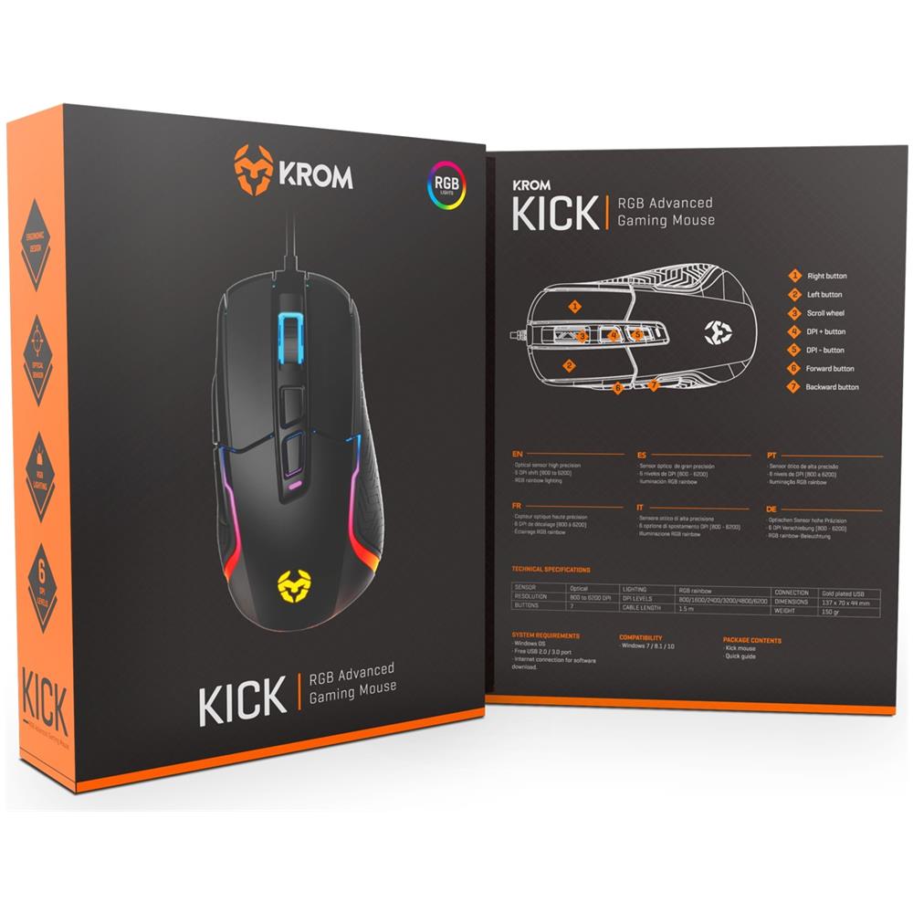 Kick mouse Mano destra USB tipo A Ottico 6200 DPI - Foto 13