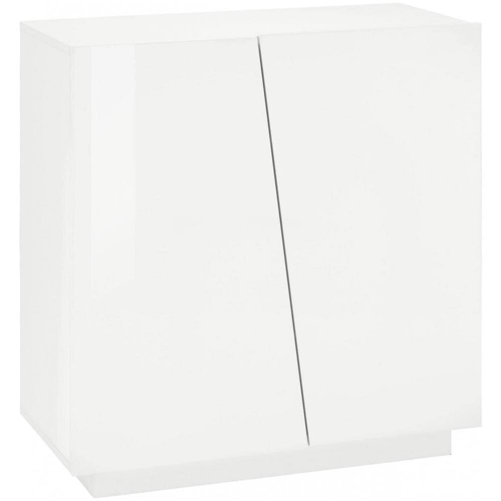 Scarpiera Joel, Mobile Multiuso A 2 Ante, Portascarpe Da Ingresso, 100% Made In Italy, Cm 80x38h86, Bianco Lucido - Foto 2