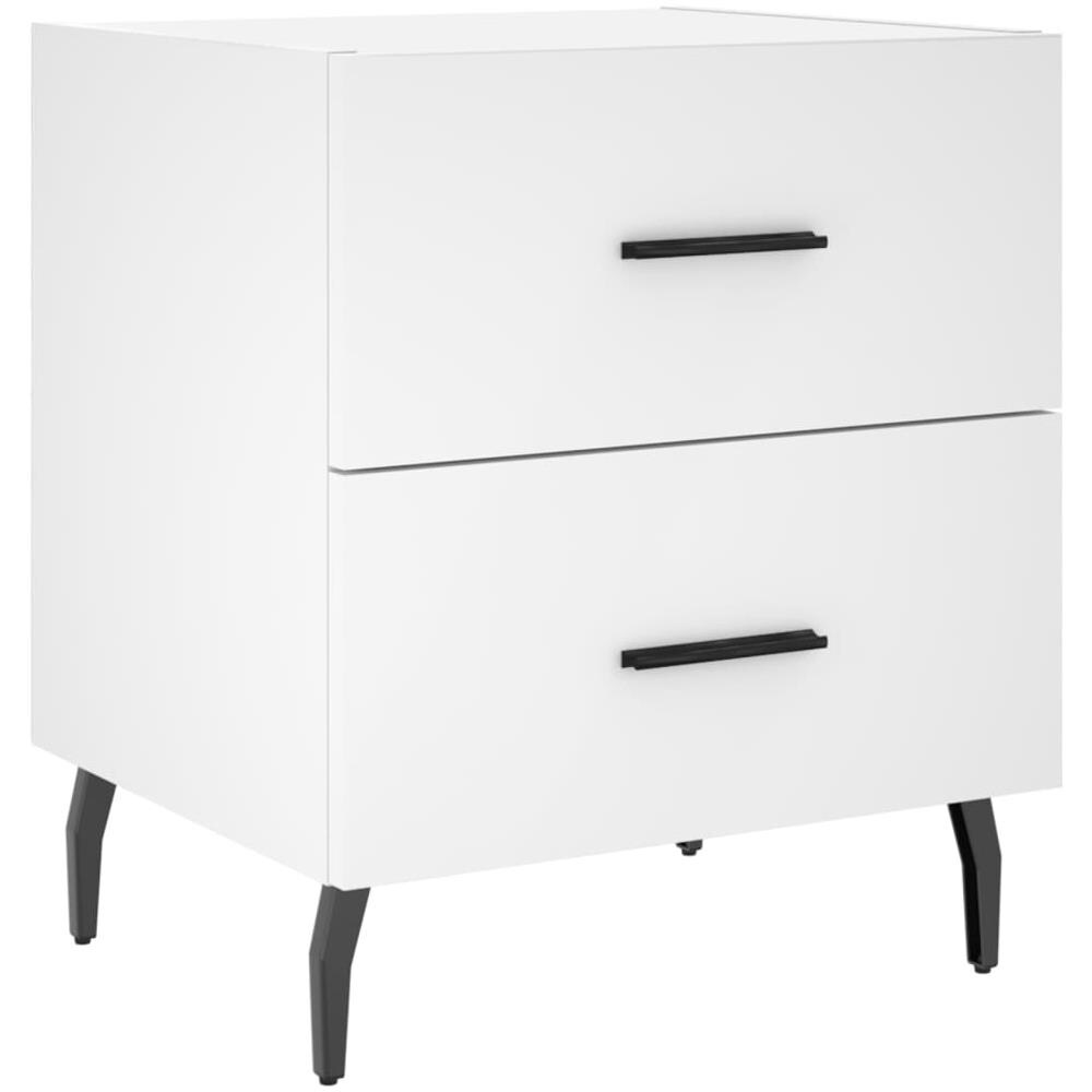 Comodino Bianco 40x35x47,5 Cm In Legno Multistrato - Foto 2