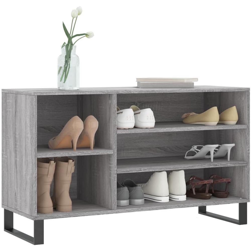 Scarpiera Grigio Sonoma 102x36x60 Cm In Legno Multistrato - Foto 3