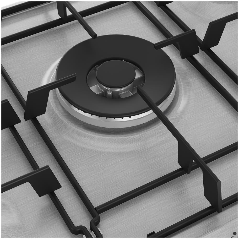 Piano Cottura Gas Practiclean HIAW75224SXE 5 Fuochi Gas 75 Cm 4 Bruciatori / 1 Wok Inox - Foto 4