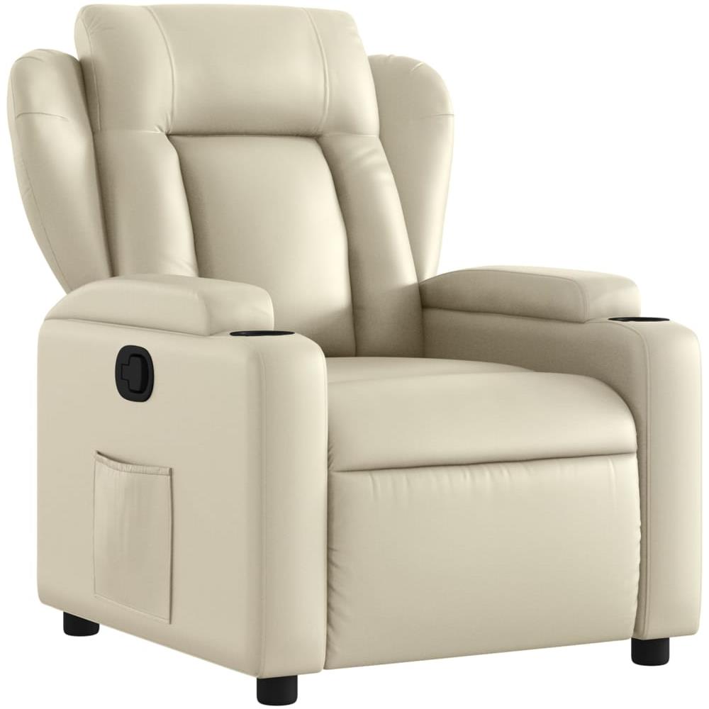 Poltrona Reclinabile Crema In Similpelle - Foto 1