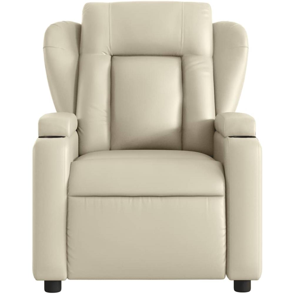 Poltrona Reclinabile Crema In Similpelle - Foto 2