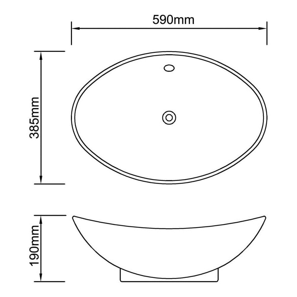 Lavandino Ceramica Ovale Nero Con Foro Di Scarico 59 X 38,5 Cm - Foto 14
