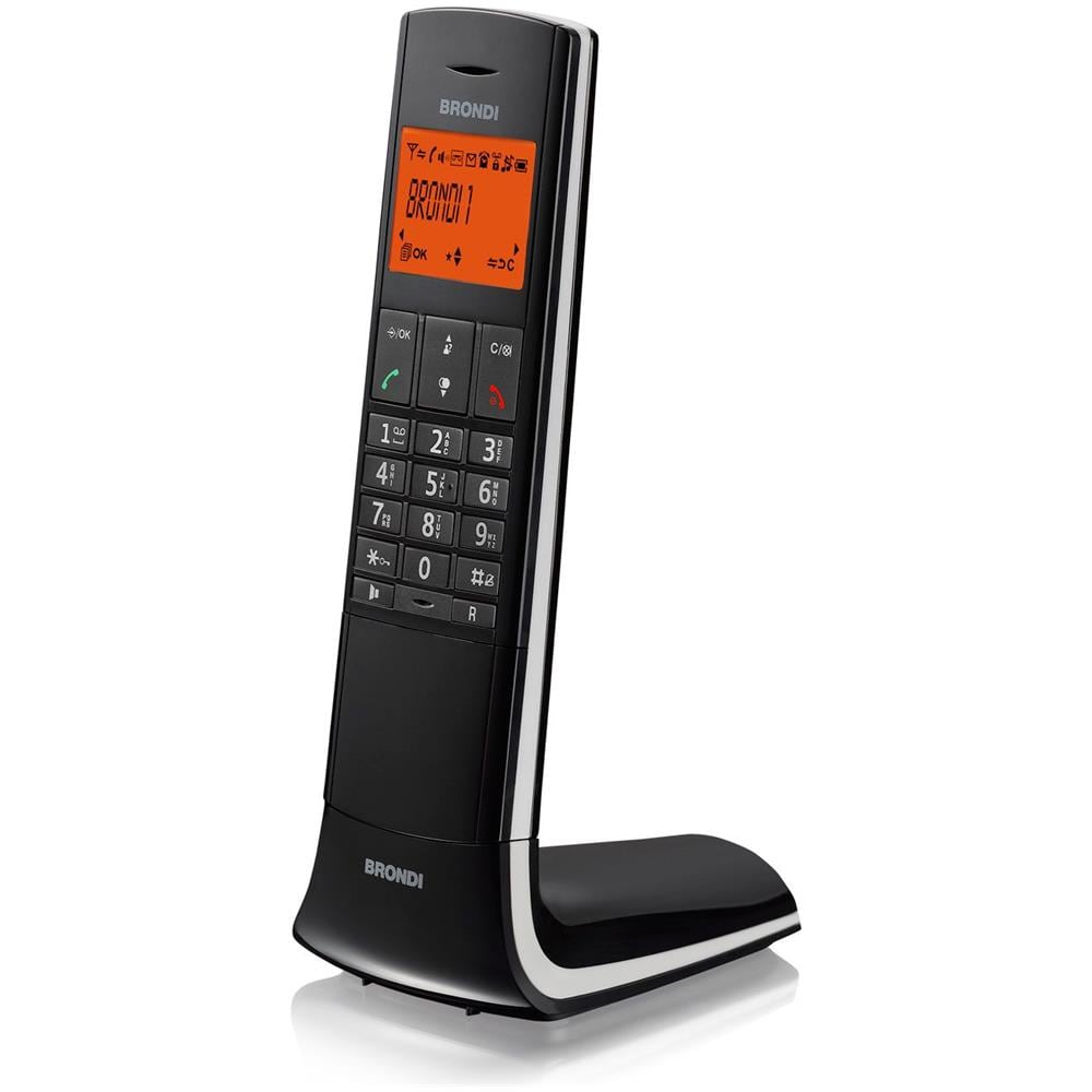 Telefono Cordless DECT Lemure con Display Arancione Vivavoce Modalità ECO Rubrica 50 Nomi Colore Nero - Foto 2