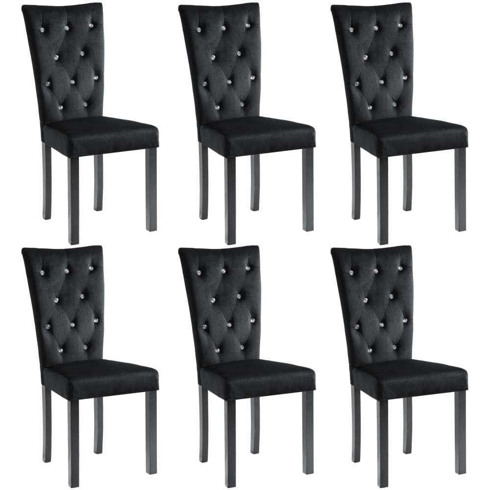 Sedie Per Sala Da Pranzo 6 Pz In Velluto Nero - Foto 2