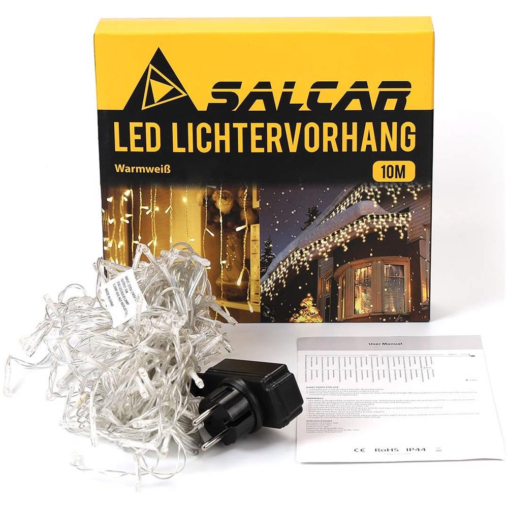 10m 400er Led Luci Stringa 48 Stringe, 50-80cm / ogni + 3m Cavo Di Alimentazione, Stringa Decorativa Led Con Sicurezza 31v - Foto 3