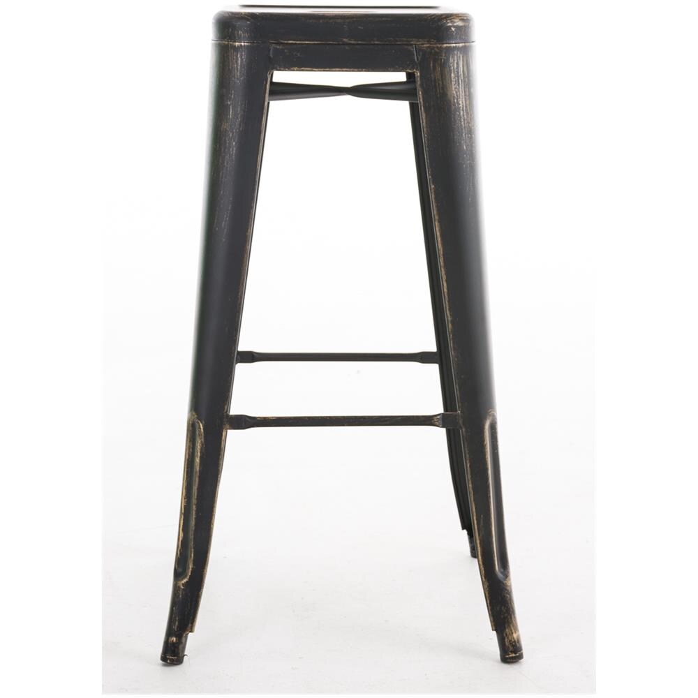 Sgabello Bar Joshua in Metallo I Sgabello Design Industriale E Scandinavian I Sgabello Senza Schienale Impilabile I Sgabello Bancone Alt. 77 CM Nero-Oro - Foto 2