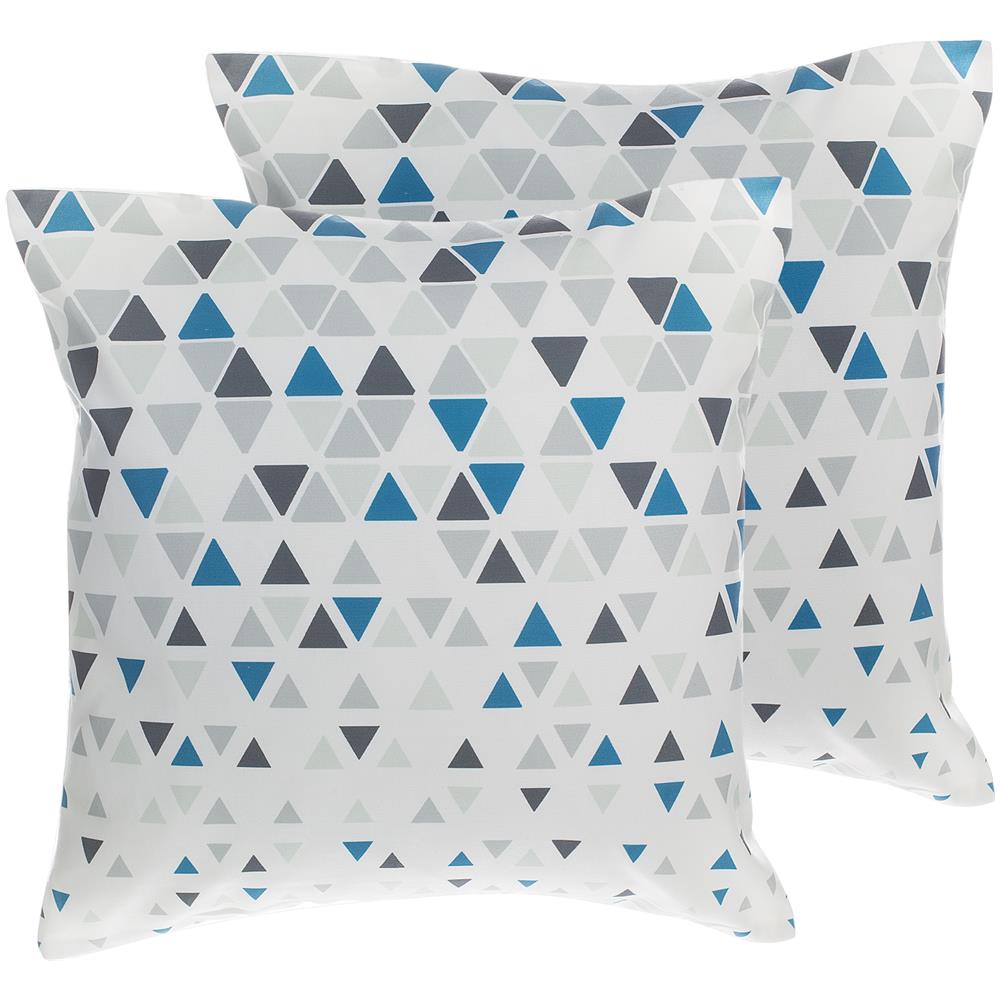 Set Di 2 Cuscini Decorativi 45x45cm Blu Grigio Cleome - Foto 1