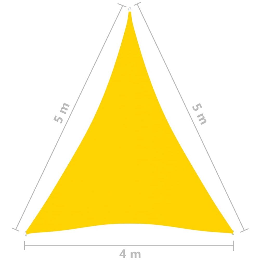 Parasole a Vela Oxford Triangolare 4x5x5 m Giallo - Foto 6