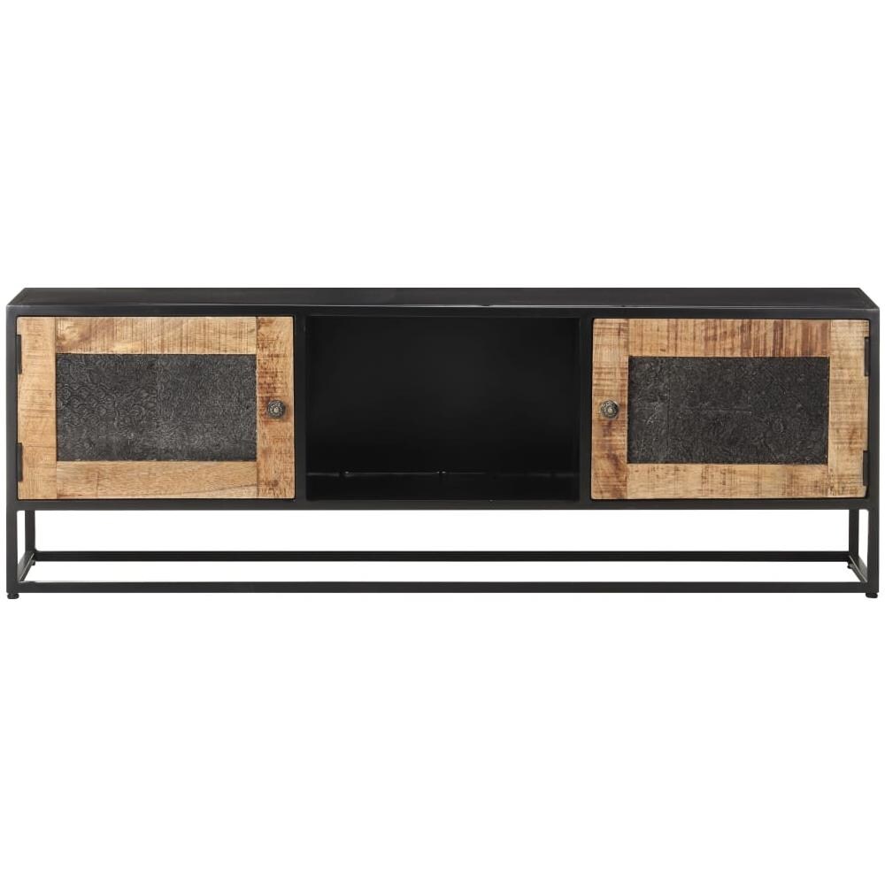 Mobile Porta TV 120x30x40 cm in Legno di Mango Grezzo - Foto 2