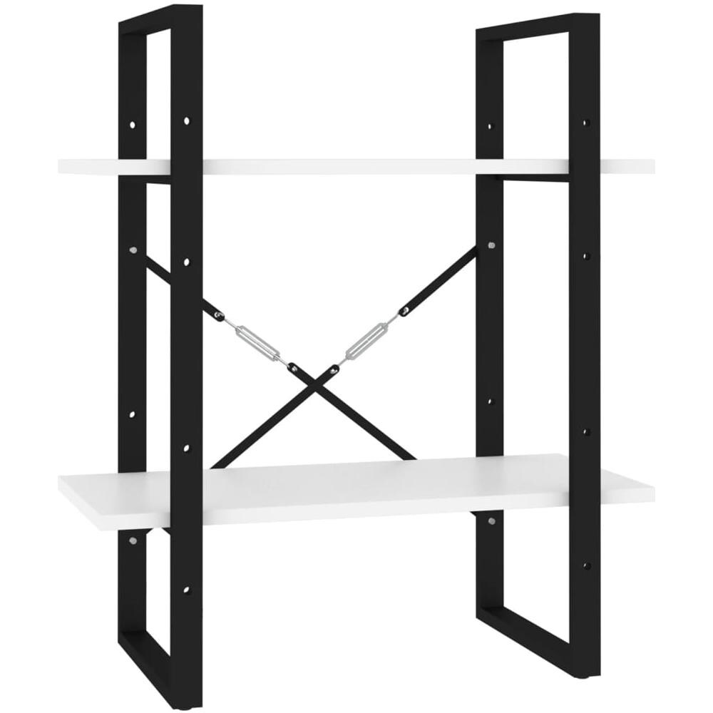 Libreria a 2 Ripiani Bianca 60x30x70 cm in Legno Multistrato - Foto 1