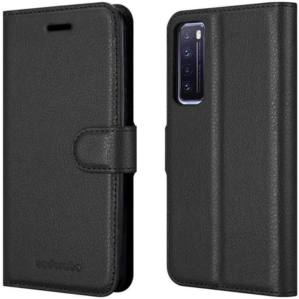 Custodia Compatibile Con Huawei Nova 7 5g In Nero Carbone - Coperchio Protettiva Con Chiusura Magnetica, Funzione Stand E Tasca Per Le Carte - Foto 8