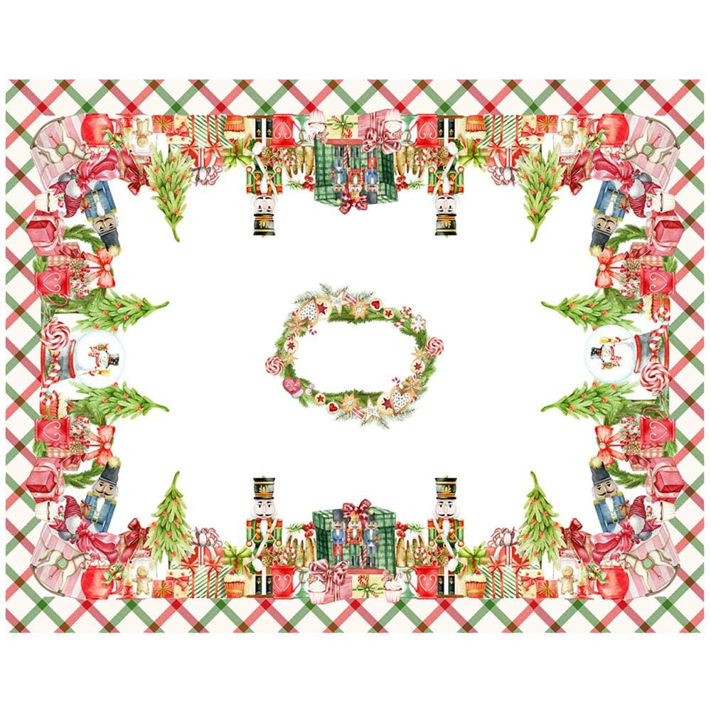 Tovaglia Natale Digitale Centrotavola Natalizio 100% Cotone Doni Schiaccianoci Sv 140x190 Doni - Foto 1