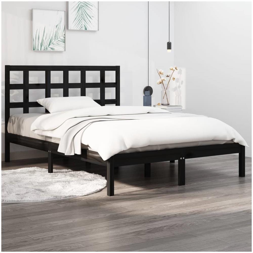 Giroletto Nero In Legno Massello 140x190 Cm - Foto 1