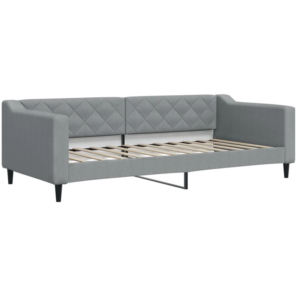 Letto Da Giorno Grigio Chiaro 90x200 Cm In Tessuto - Foto 2