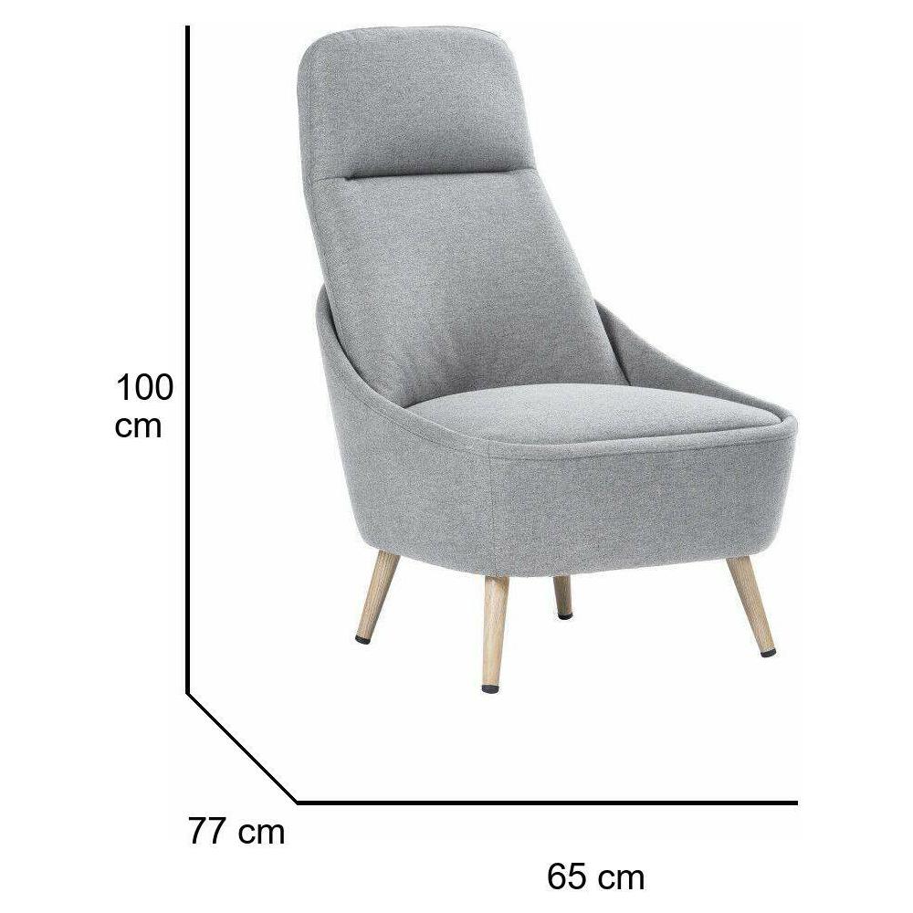 Sedia Da Ufficio Dunedin, Seduta Da Attesa Per Ufficio, Poltrona Ergonomica, 77x65h100 Cm, Grigio - Foto 2