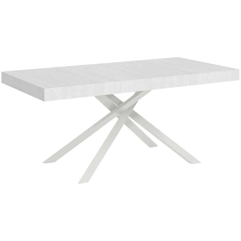 Tavolo allungabile 90x180/284 cm Karida bianco frassino gambe bianche - Foto 1