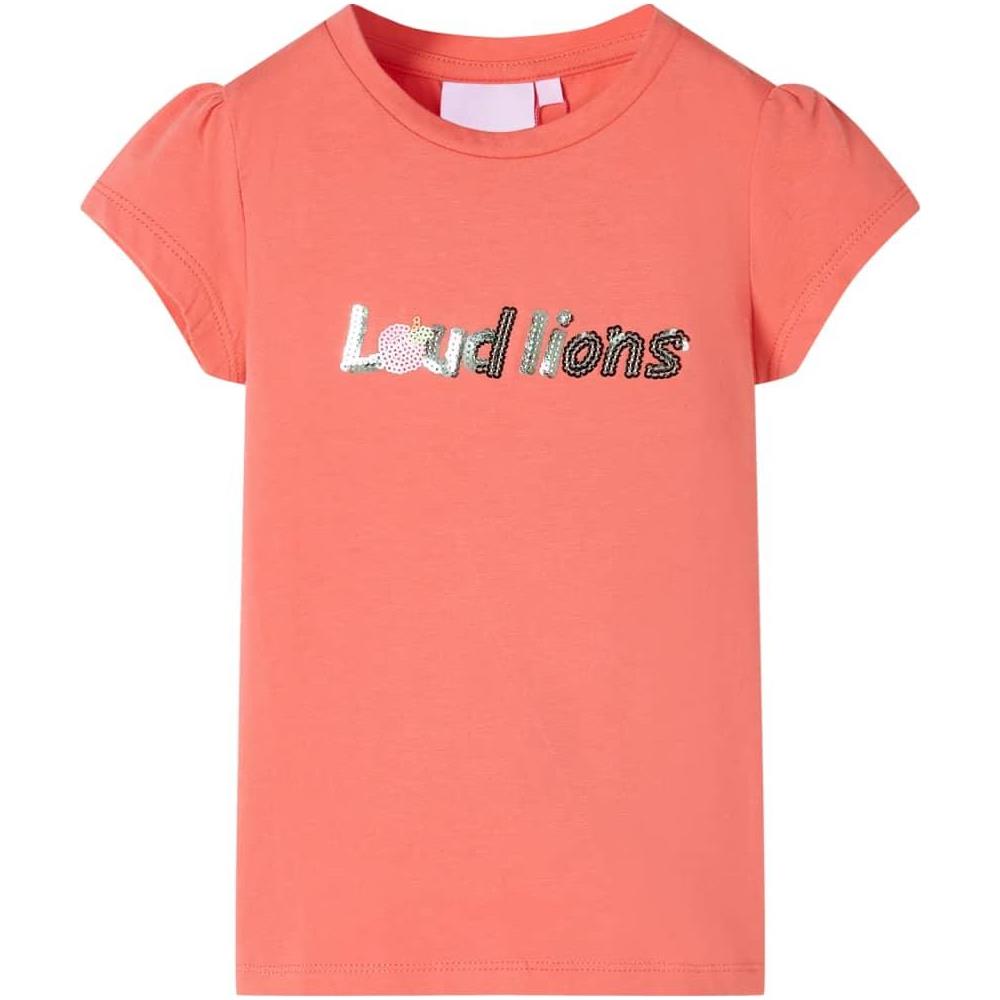 Maglietta da Bambina con Maniche Corallo 128 - Foto 1
