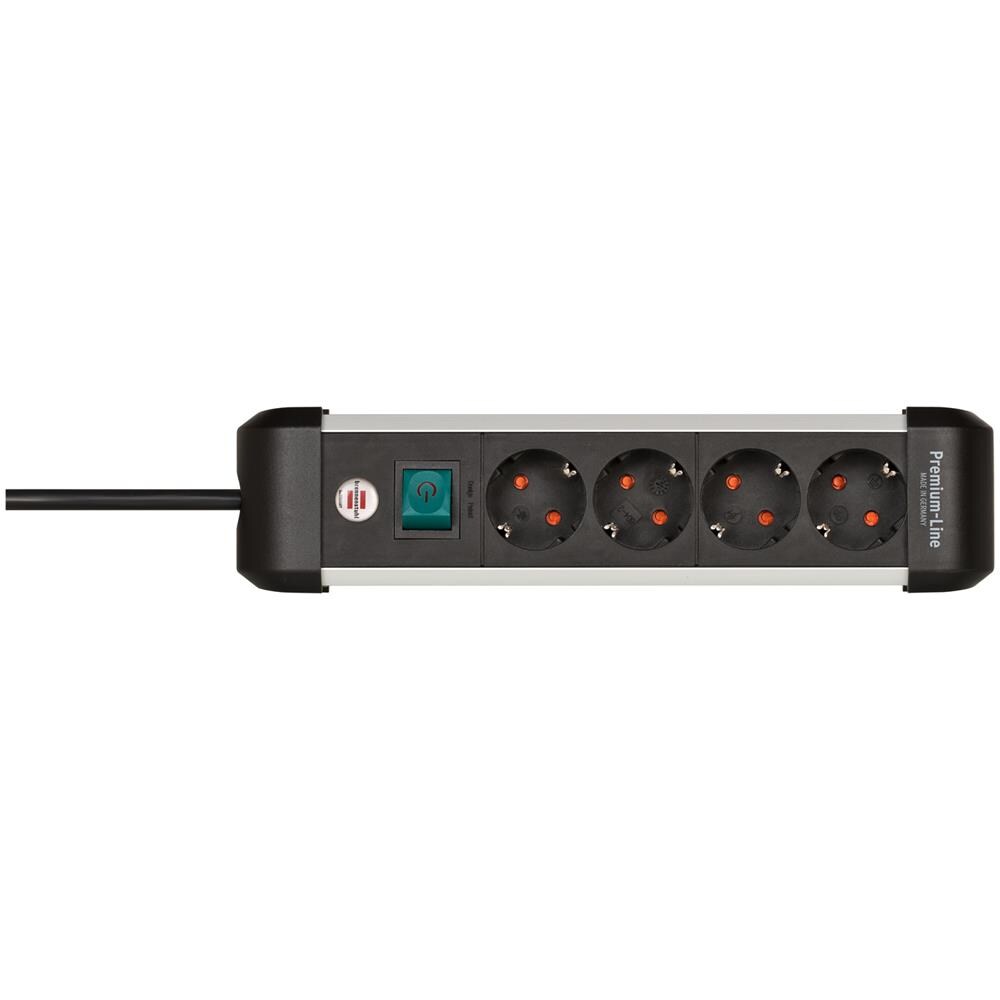 1391030400 prolunghe e multiple 1,8 m 4 presa (e) AC Interno Nero, Argento - Foto 1