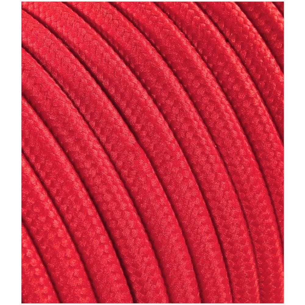 Cavo Elettrico Tondo Rivestito In Tessuto Colorato Rosso 50 Metri 3x0,75 Rotondo Per Lampadari, Lampade, Abat Jour, Design. Made In Italy! - Foto 1