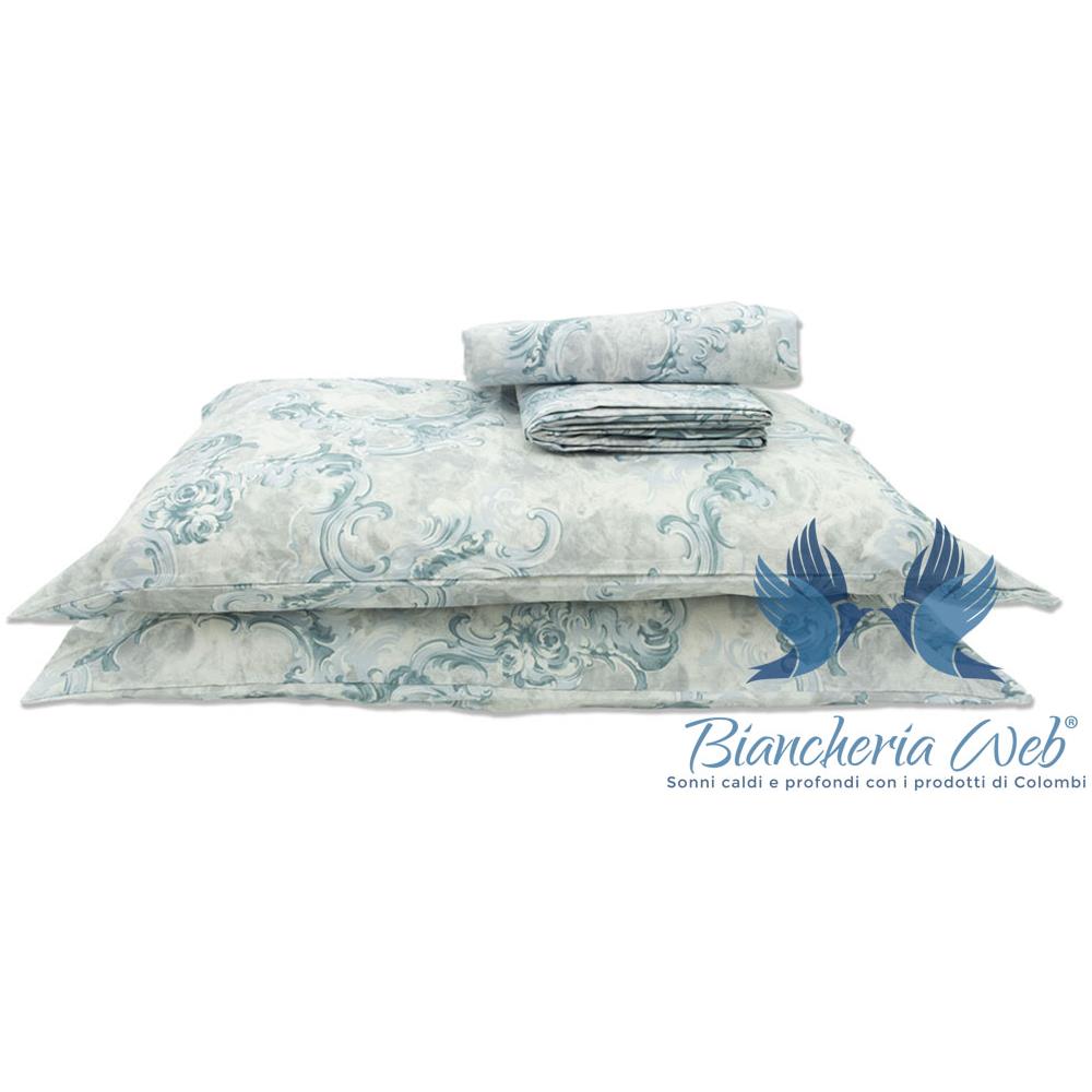 Copripiumino Sacco Piumone In 100% Cotone Disegno Vigata Matrimoniale Azzurro - Foto 3