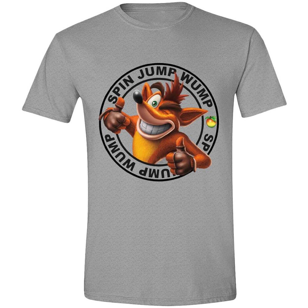 Crash Bandicoot - Jump Wump Crash Grey Melange (T-Shirt Unisex Tg. XL) - Foto 1