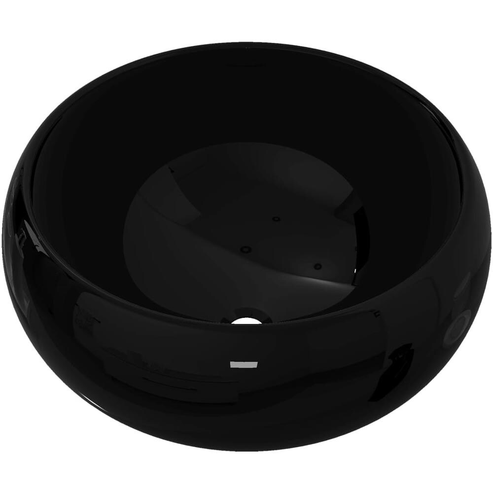 Lavandino Tondo in Ceramica Nero 40 x 15 cm - Foto 6