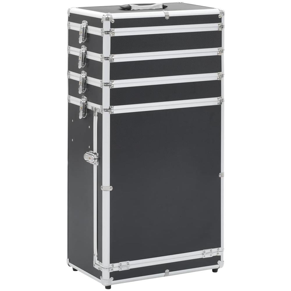 Valigia Trolley Per Cosmetici In Alluminio Nero - Foto 1