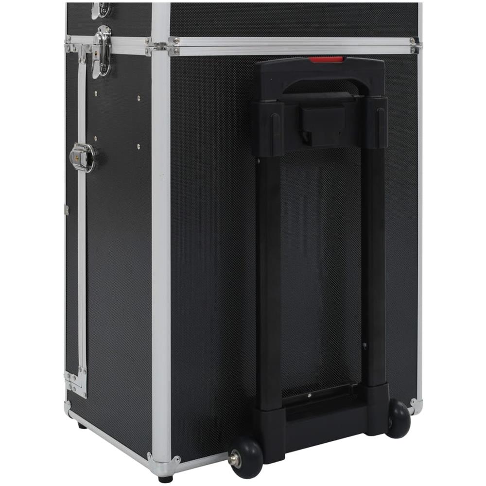 Valigia Trolley Per Cosmetici In Alluminio Nero - Foto 8